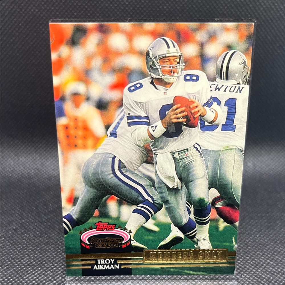 Topps Stadium Club Troy Aikman Card with Blue and White